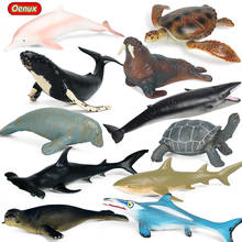 Oenux Soft Ocean Marine Animals Simulation Sealife Big Great Shark Whale Turtle Dolphin Model Action Figures Education Kid Toy 2024 - buy cheap