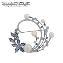 Neoglory Brand Classical Christmas Garland Brooches For Women AAA+ CZ High Quality Coat Pins Accessories Gift For Mother's Day 2024 - buy cheap