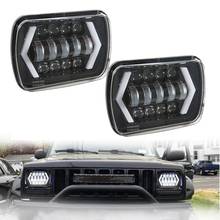 1 Pair 5x7" 7x6 Inch Angel Eyes DRL H4 LED Square Headlights For Jeep Wrangler YJ Cherokee XJ Comanche MJ Led Rectangle Headlamp 2024 - buy cheap