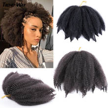 8inch Afro Kinky Marley Braid Hair Crochet Braids Marley Twist Braiding Hair Brown Black Blue Soften Synthetic Hair Extensions 2024 - buy cheap