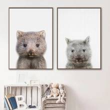 Australia Cub Wombat Animal Photography Poster and Prints Nordic Canvas Painting Wall Art Pictures for Nursery Kids Room Decor 2024 - buy cheap