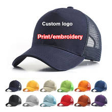 Women Men 1pcs DIY Free Logo print embroidery baseabll cap Unisex Adult custom Logo trucker cap Snapbacks Hat 2024 - buy cheap