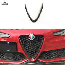 Carbon Fiber Front bumper Grilles V Frame Decoration Cover Trim Stickers Car Styling For Alfa Romeo Giulia 280HP sport bumper 2024 - buy cheap