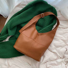 Bolso de hombro de estilo coreano para mujer, bolsa cruzada de cuero PU suave, de viaje, marrón 2024 - compra barato