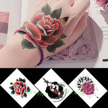 3 шт. Водонепроницаемый временные наклейки для временных татуировок комплект розы пара поцелуев для боди-арта флеш-тату поддельные татуировки для Для мужчин Для женщин Для мужчин 2024 - купить недорого