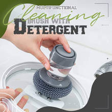 Multifunctional Pressing Cleaning Brush Built-in Liquid Storage Tank Kitchen Dishwashing Pot Brush B99 2024 - buy cheap