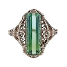 Anillo Rectangular de piedra verde para mujer y hombre, joyería hueca geométrica de aleación, regalos de fiesta, Z3J395 2024 - compra barato