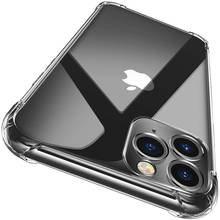 Прозрачный противоударный силиконовый чехол для iPhone 11 Pro Max 12 Mini X XS XR 7 8 Plus SE 2020 защитный чехол для камеры аксессуары 2024 - купить недорого
