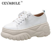 CAVABULE Super Thick-soled Platform Shoes Lace-up Deep Mouth Round Head Single Shoes Casual Shoes Increased Women's Shoes HZB 2024 - buy cheap