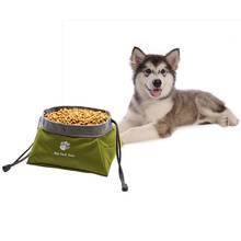 Waterproof Foldable Pet Feeder Food Water Bag / Only For Food Portable Outdoor Dog Camping Feeding Bowl2020 2024 - купить недорого