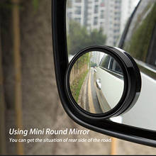 1pc carro mini espelho redondo ponto cego espelhos retrovisores auxiliares 360 ° rotação grande angular convexo espelho estilo do carro 2024 - compre barato
