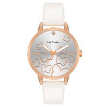 Роскошные женские модные часы с рисунком бабочки, простые женские наручные часы классического дизайна, женские кварцевые часы из кожи 2024 - купить недорого