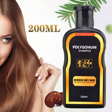 Shampoo reparação do cabelo 200ml, shampoo de escurecimento natural reverso, cabelos cinza, preto para todos os tipos de cabelo, anti-dente de lebre 2024 - compre barato