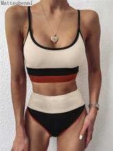 Women Sexy Patchwork 2 Piece Bandage Swimsuit Bikini Push-up High Waist Padded Bathing Suits 2020 Monokini Swimwear Beachwear 2024 - buy cheap