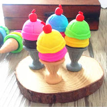 48 unids/lote helado 3D gomas de borrar para niños Encantadores Niños papelería creativa producto de regalo de los niños de la Escuela de la Oficina suministros 2024 - compra barato