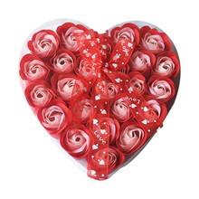 Hot Lovely 24 Pcs Red Scented Bath Soap Rose Petal in Heart Box (Red) 2024 - buy cheap