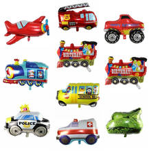 Globos de aluminio de avión de fuego truk, Globos de aire, decoraciones de coche para fiesta de cumpleaños, juguetes inflables para niños, regalos para el Día de los niños 2024 - compra barato