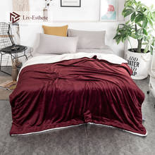 Liv-Esthete Wine Red Thick Sherpa Blanket Portable Car Throw Bed Sofa Blanket Bed Fleece Throw Funny Plush Bedspreads Wholesale 2024 - buy cheap