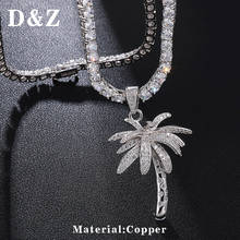 D&Z Iced Out Micro Paved CZ Coconut Tree Pendant Necklace Fashion Zircon Palm Tree Necklaces For Men's Jewelry 2024 - buy cheap