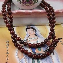 8 мм Тибетский буддизм 108 Lobular красные сандаловые бусины Mala ожерелье 2024 - купить недорого