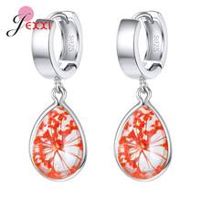 Top Brands Sales Fine S925 Silver Women Earrings Pendientes Novelty Dry Flowers in Glass Korean Ear Decoration Jewelry 2024 - buy cheap