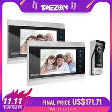 TMEZON 7-дюймовый проводной умный видеодомофон TFT с 2 мониторами ночного видения + 1x1200TVL водонепроницаемая камера для домофона 2024 - купить недорого
