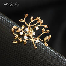 MOGAKU New Gold Color Tree Brooches for Women and Men Fashion Wreath Lapel Collar Pins Ladies Crystal Brooch Pin Girls Corsage 2024 - buy cheap