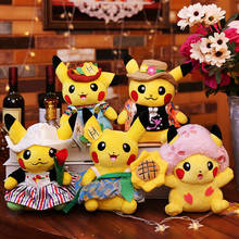 Original Pokémon Cross-dress Pikachu Plush Toy Mini Cute Doll Creative Children's Day Birthday Gift 20cm 2024 - buy cheap