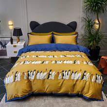 Svetanya Cartoon Yellow Penguin Egyptian Cotton Bedding Set Queen King Size Linens (Flat Fitted Sheet Pillowcase Duvet Cover) 2024 - buy cheap