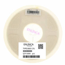 ENLINCA 5000pcs 0603 1% smd chip resistor resistors 0R-10M 1/10W 22R 47R 100R 220R 150R 1M 62K 91K 3.9K 6.8K 2024 - buy cheap