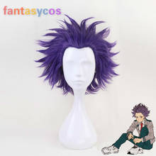 Peruca de cosplay de boku no my hero academia, peruca curta roxa sintética de cabelo sintético para halloween + touca de peruca grátis shinsou hitoshi shinso 2024 - compre barato