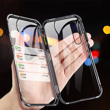 Магнитный металлический чехол для телефона Huawei Honor 8X полное покрытие для magic2 переднее и заднее закаленное стекло для Honor Play 3 Play 3E 2024 - купить недорого