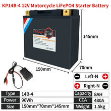 KP14B-4 LiFePO4 Motorcycle Start Battery 12V 8Ah CCA 480A Lithium iron Motorbike Battery BMS Replace YT14B-BS YT14B-4 UT14B-BS 2024 - buy cheap