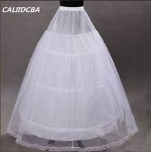 White/Black 3 Hoops 1 Layer Bridal Petticoat Lace Trim Underskirt Crinoline Slip Petticoat For Wedding Dress Prom Bridal Gown 2024 - buy cheap