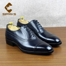 Sipriks sapatos vintage e clássicos em couro genuíno, calçados estilo oxford masculinos, smoking, feito em couro italiano importado 2024 - compre barato