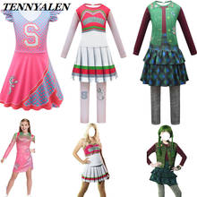 2020 new movie Zombies 2 cosplay Addison cosplay costume Halloween costume kids girl cheerleader dress boy jumpsuit 110-150CM 2024 - buy cheap