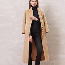 autumn winter stand collar woolen coat women single breasted slim long wool blends caot 2024 - buy cheap