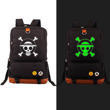 High Quality Anime One Piece Luffy Chopper Skull Luminous Printing Canvas Travel Bag school bags for teenagers Mochila Feminina 2024 - buy cheap