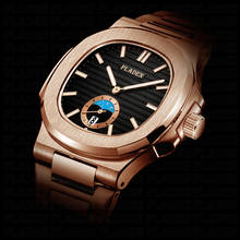 PLADEN Reloj de pulsera de oro rosa de 18 quilates para hombre, reloj de pulsera de oro rosa, horas para hombres, Zegarki Meskie # P1016 2024 - compra barato