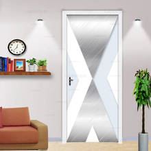Креативная самоклеящаяся 3D геометрическая дверная наклейка настенное Современное украшение для кабинета гостиной спальни дверь наклейки на стене обои 3D 2024 - купить недорого