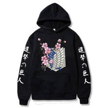 2021 Japanese Anime Attack on Titan Logo Graphic Hoodies Men Kawaii Attack on Titan Cartoon Harajuku Sweatshirt Unisex Pullover 2024 - buy cheap