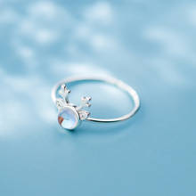 MloveAcc-anillos de plata de ley 925 con forma de cornamenta para mujer, Sortija de plata de cristal para boda, regalo de joyería para amantes de los dedos 2024 - compra barato