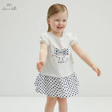 DBM17842 dave bella summer baby girls cute cartoon dots clothing sets kids fashion short sleeve sets children 2 pcs suit 2024 - buy cheap