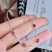 KJJEAXCMY Fine Jewelry S925 Sterling Silver Inlaid Natural Ruby New Girls Fashion Hand Bracelet Support Test Chinese Style 2024 - buy cheap