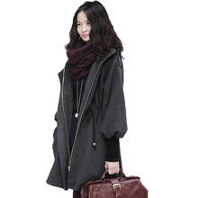 Women's Woolen Coat Korean Version Large Size Loose Casual Woolen Windbreaker Autumn Winter Cashmere Outerwear Gray Jacket A548 2024 - buy cheap