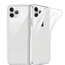 Capa 0.3mm transparente para iphone, capa em silicone tpu fino e macio transparente para iphone 11 pro max 2024 - compre barato
