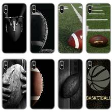 Funda con patrón de balón de Rugby y fútbol para iPhone, 11 Pro, XS, Max, XR, X, 8, 7, 6, 6S Plus, 5, 5S, SE, 4s, 4, iPod Touch 2024 - compra barato