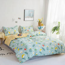 Conjunto de roupa de cama casal completa de desenho animado, 2 pçs, branco, fronha, travesseiro, lençol, roupa de cama para adolescentes meninas 2024 - compre barato