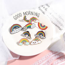 Fashion Colorful Enamel Pin Brooches For Women Cartoon Creative Mini Rainbow Metal Brooch Pins Denim Hat Badge Collar Jewelry 2024 - купить недорого