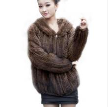 New Natural Mink Fur Coat Women mink fur jacket All-match Knitted Mink fur Coat big size 5XL Free shipping 2024 - buy cheap